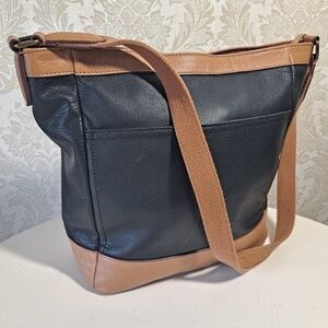 Margot New York 2 Tone Shoulder Bag, 100% Leather